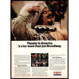 1974 Exxon Oil Company Vintage Print Ad Theater in America Wall Art Photo